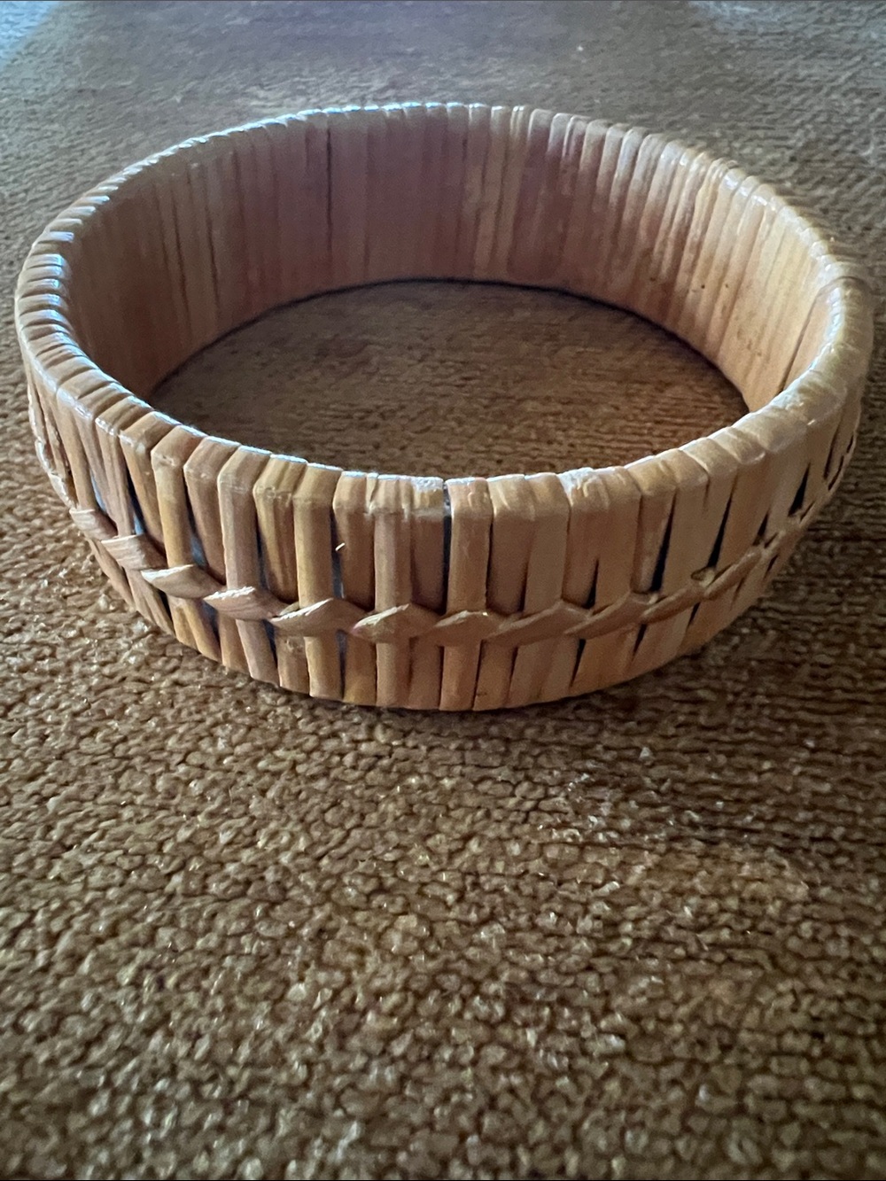 Woven Wood Hair Bangle - Tan